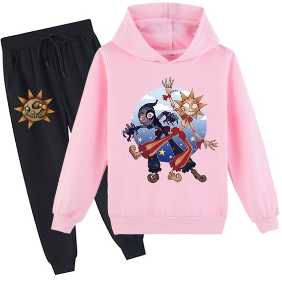 Boys Girls Sundrop and Moondrop Fashion Sport Hoodies Loose Sweatshirts Graphic Printing Long Pants Sets Clothes
