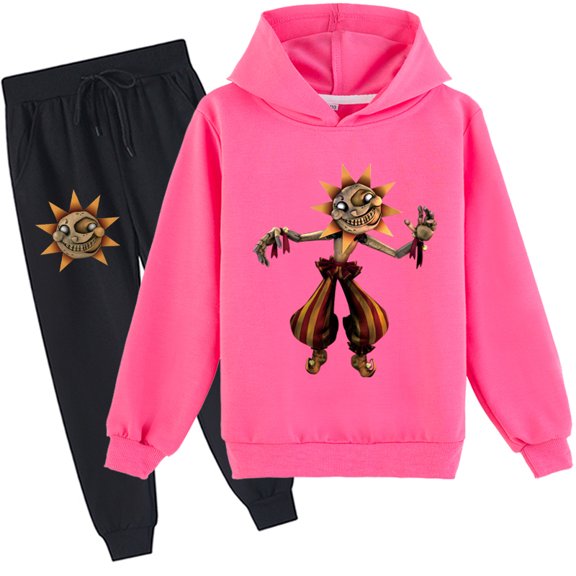 Boys Girls Sundrop and Moondrop Graphic Cotton Pullover Sweatshirt with Hood Sweatpants 2 Pieces Sweatsuit Outfits