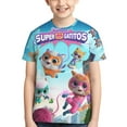 thumbnail image 1 of Boys Girls Super Kitties Shirt Graphic T-Shirt Crewneck Short Sleeve 3d Colorful Tops Tees, 1 of 7