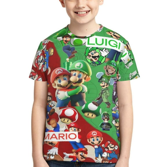 Boys Girls Super Mario Shirt Graphic T-Shirt Crewneck Short Sleeve 3d Colorful Tops Tees