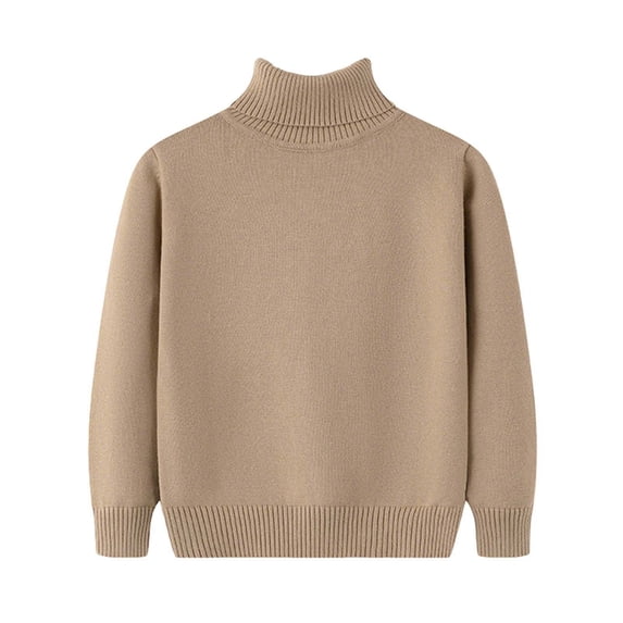 Boys Girls Sweaters Turtleneck Kids Cotton Cable Knit Sweater Long Sleeve Fall Winter Chunky Pullover Jumper Tops