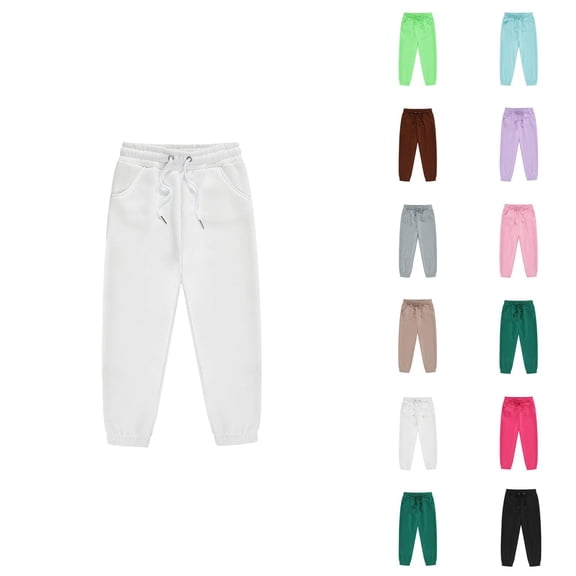 Boys Girls Sweatpants 2025 Casual Drawstring Elastic Waist Plain Joggers Kids Sweat Pants with Pockets