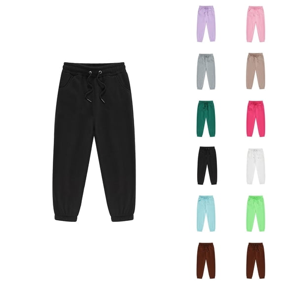 Boys Girls Sweatpants 2026 Fashion Elastic Waist Drawstring Basic Joggers with Pockets Kids Sweat Pants