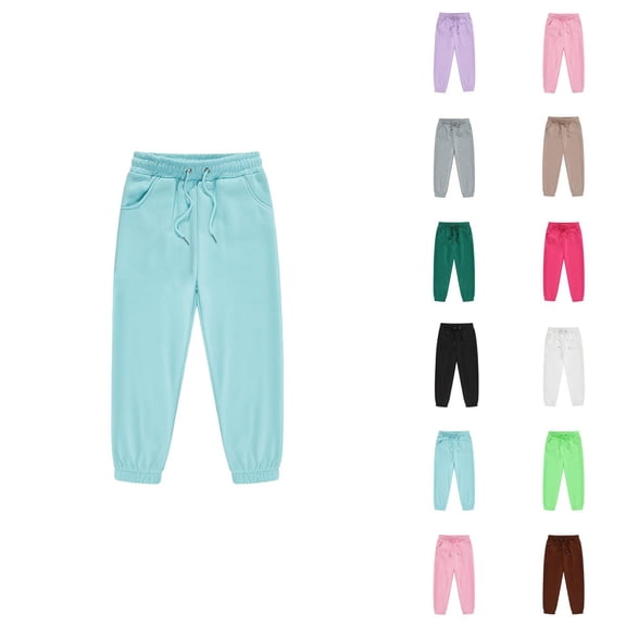 Boys Girls Sweatpants 2026 Fashion Elastic Waist Drawstring Basic Joggers with Pockets Kids Sweat Pants