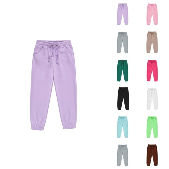 Boys Girls Sweatpants 2026 Fashion Elastic Waist Drawstring Basic Joggers with Pockets Kids Sweat Pants