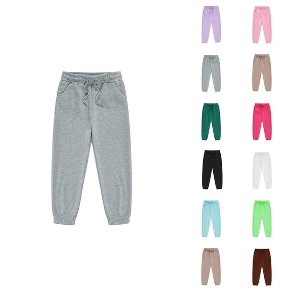 Boys Girls Sweatpants 2026 Fashion Elastic Waist Drawstring Basic Joggers with Pockets Kids Sweat Pants