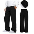 thumbnail image 1 of Boys Girls Sweatpants Athletic Casual High Waisted Wide Leg Sweatpants with Pockets Black Pants for Boys Girls Pants 7-8 Years, 1 of 9