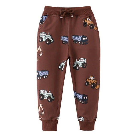Boys and Girls Sweatpants Toddler Girl Joggers Elastic Waist Drawstring Cute Printed Kids Pants Stretch Workout Activewear Bottoms with Pockets 3T Sweatpants, Sizes 2-7