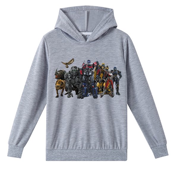 Boys Girls Sweatshirt witn a Hood Kids Transformers Hoodies Pullover Sweatshirt Tops for Children's