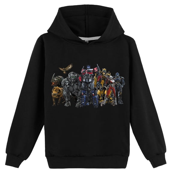 Boys Girls Sweatshirt witn a Hood Kids Transformers Hoodies Pullover Sweatshirt Tops for Children's