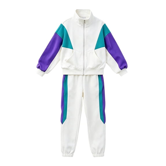 Boys Girls Sweatsuit 2 Piece Outfit Tracksuit Kids Zip up Sweatshirt Jacket and Sweatpants Set Kids Teen Fall Trendy Clothes