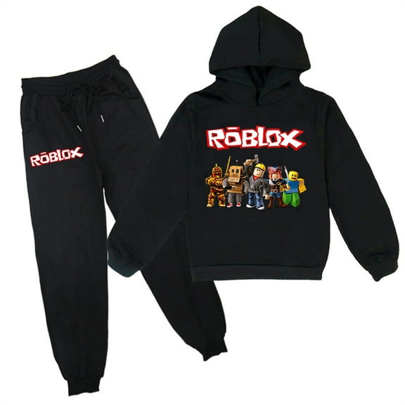 Boys Girls Sweatsuit 2 Piece Outfits-Roblox Graphic Pullover Hoodie and Jogger Pants-Casual Long Sleeve for Kids