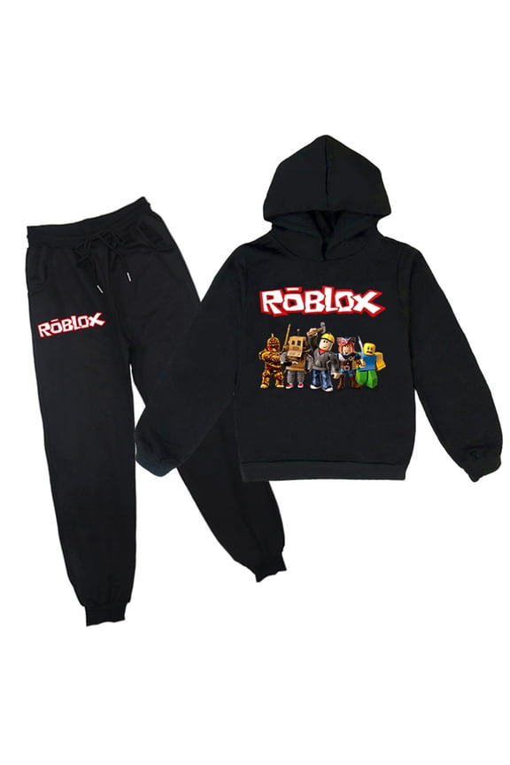 Boys Girls Sweatsuit 2 Piece Outfits-Roblox Graphic Pullover Hoodie and Jogger Pants-Casual Long Sleeve for Kids