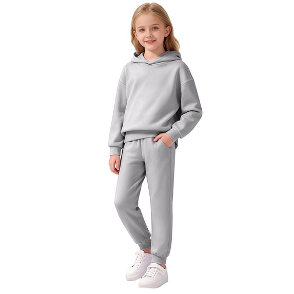 Boys Girls Sweatsuit Hooded Sweatshirt and Jogger Pants Set Classic Lightweight Fleece Tracksuiš Fall Winter Athletic Outfits
