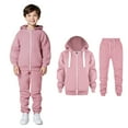 thumbnail image 1 of Boys Girls Sweatsuit Set 2 Piece Long Sleeve Full Zip Up Pink Tracksuit Pullover Hoodie Sweatpants Fall Winter Clothes 4-5 Years Girls Clothes Boys Girls Fashion, 1 of 6