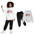 thumbnail image 1 of Boys Girls Sweatsuit Set 2 Piece Long Sleeve Letter Print Hooded Sweatsuits Pullover Sweatpants Set Fall Clothes Girl Clothes Size 13-14 Years Boys Girls Fashion, 1 of 3