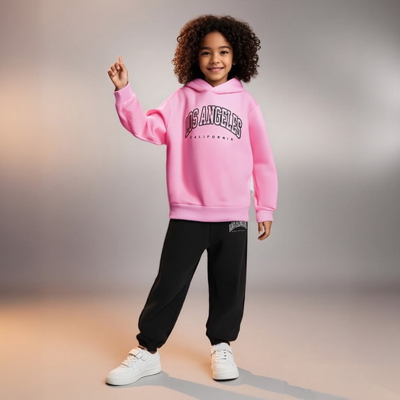 Boys Girls Sweatsuit Set 2 Piece Long Sleeve Letter Print Hoodie Sweatshirt and Sweatpants Fall Clothes Boys Jogger Set5-6 Years Boys Girls Fashion