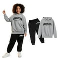 thumbnail image 1 of Boys Girls Sweatsuit Set 2 Piece Long Sleeve Letter Print Pullover Hoodie Sweatshirt Sweatpants Fall Winter Clothes Boys 7-8 Years Clothes Boys Girls Fashion, 1 of 3