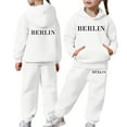 thumbnail image 1 of Boys Girls Sweatsuit Set,2 Piece Long Sleeve Letter Printed Hoodie Sweatshirt Jogging Pants Fall Clothes Boys Athletic Sets 10-11 Years, 1 of 7
