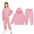 thumbnail image 1 of Boys Girls Sweatsuit Set 2 Piece Long Sleeve Pink Basic Hoodie and Jogger Pants Fall Clothes Kids Clothes Boys Size 6-7 Years Boys Girls Fashion, 1 of 4