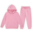 thumbnail image 1 of Boys Girls Sweatsuit Set,2 Piece Long Sleeve Pink Pullover Hoodie Sweatshirt and Sweatpants Fall Winter Clothes Boys Sets 4-5 Years, 1 of 4