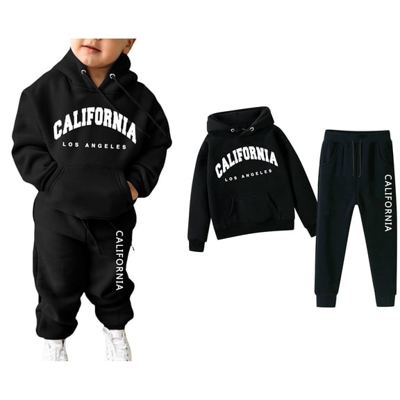 Boys Girls Sweatsuit Set 2 Piece Long Sleeve Printed Basic Hoodie and Jogger Pants Fall Clothes Boys 11-12 Years Clothes Boys Girls Fashion