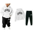 thumbnail image 1 of Boys Girls Sweatsuit Set 2 Piece Long Sleeve Printed Hooded Sweatsuits Pullover and Jogger Pants Winter Clothes Boy Clothes 6-7 Years Boys Girls Fashion, 1 of 7