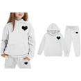 thumbnail image 1 of Boys Girls Sweatsuit Set 2 Piece Long Sleeve Printed Pullover Hoodie Sweatshirt and Jogger Sweatpants Warm Fall Winter Clothes 1-2 Years Girls Outfits Boys Girls Fashion, 1 of 5