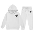 thumbnail image 1 of Boys Girls Sweatsuit Set,2 Piece Long Sleeve White Pullover Hoodie Sweatshirt and Jogger Sweatpants Fall Clothes 12-13 Years Old Girl Clothes, 1 of 5