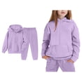 thumbnail image 1 of Boys Girls Sweatsuit Set 2 Piece Long Sleeve Zip Up Basic Hoodie Jogging Pants Winter Clothes Boys Girls Active Tracksuit Set 5-6 Years, 1 of 9