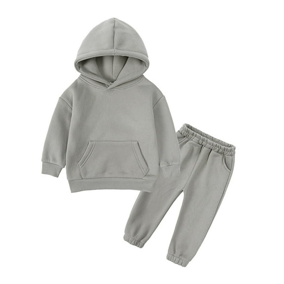 Boys Girls Sweatsuit Set,2PC Long Sleeve Grey Tracksuit Pullover Hoodie Leggings Pants Fall Clothes Girls Clothes Size 3-4 Years