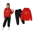 thumbnail image 1 of Boys Girls Sweatsuit Set 2PC Long Sleeve Printed Pullover Hoodie Sweatshirt and Jogger Sweatpants Fall Clothes Girls' Clothing Sets 18-24 Months Boys Girls Fashion, 1 of 4