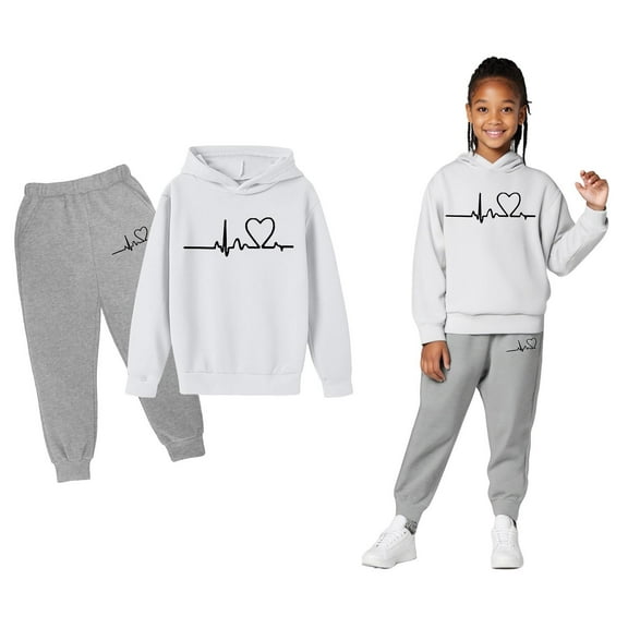 Boys Girls Sweatsuit Set 2PC Long Sleeve Printed Sweatshirt and Sweatpants Fall Clothes Boys Outfits 3-4 Years Boys Girls Fashion