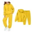 thumbnail image 1 of Boys Girls Sweatsuit Set 2PC Long Sleeve Zip Up Hooded Sweatsuits Pullover and Jogger Sweatpants Fall Winter Clothes Tracksuit Jogging Outfits Set 13-14 Years, 1 of 9