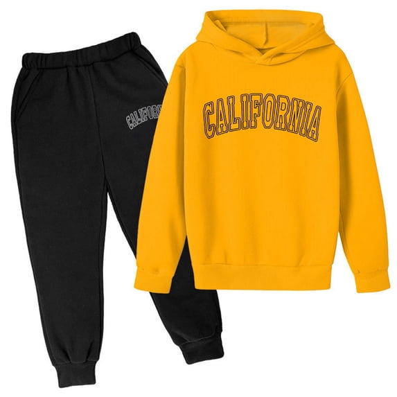 Boys Girls Sweatsuit Set 2PC Outfits for Kids Sweatshirt With Leggings Pants Casual Letter Printed Long Sleeve Pullover Hoodie Fall Winter Outfits Set Teen Girls Clothes4-5 Years