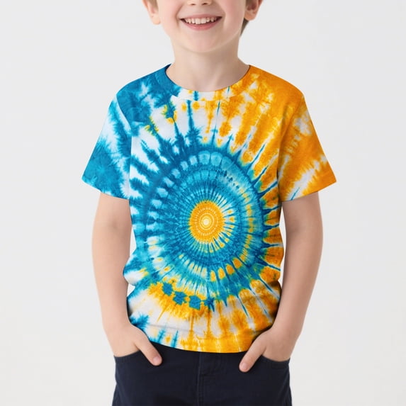 Boys Girls T Shirt Kids Short Sleeve Cartoon Crewneck 3D Printed Graphic Shirts for Kids Youth Multicolor A 5-6 Years