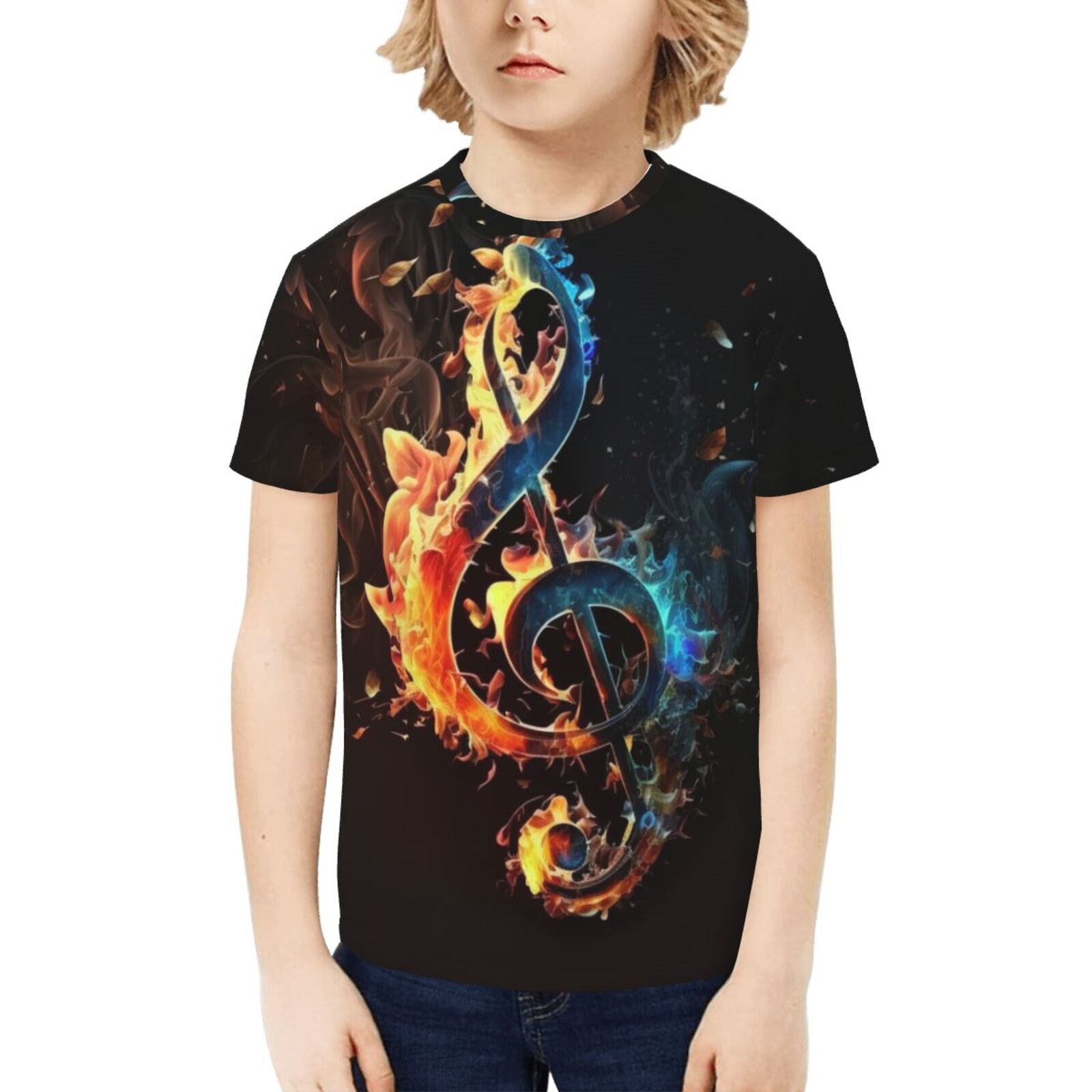 Boys Girls T Shirts Short Sleeve 3D Print Summer Tee for Kids, Flaming ...