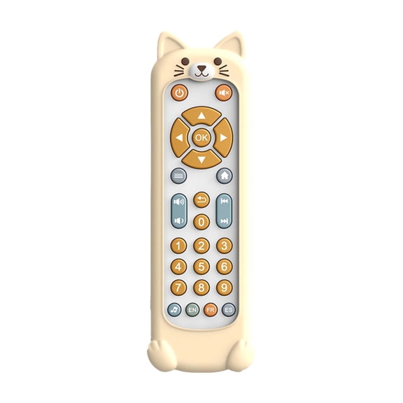 Boys and Girls TV Remote Control Toy With Light And Sound Realistic Controller For Young Boys and Girls With 3 Languages Early Education Learning Music Toy