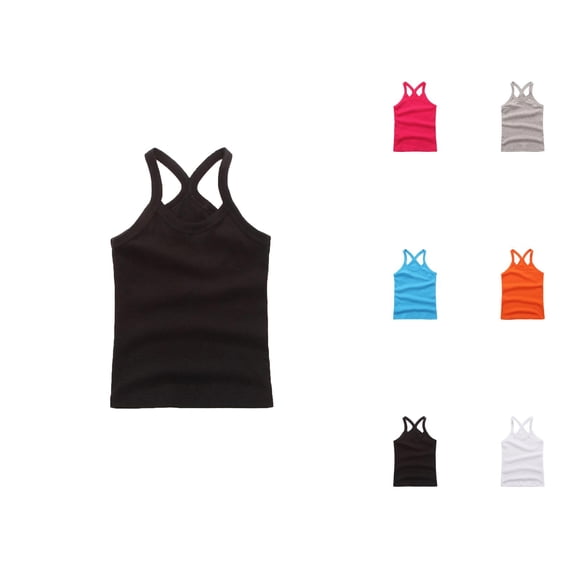 Boys Girls Tank Tops Sleeveless Racerback Crop Sports Dance Top Ballet Gymnastics Dancewear 1-12 Years