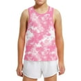 thumbnail image 1 of Boys Girls Tank Tops Tie Dye Sleeveless Graphic Tees Crew Neck Basic Undershirt Y2K Soft Loose Summer Outfits, Pink, 6 Years, 1 of 7