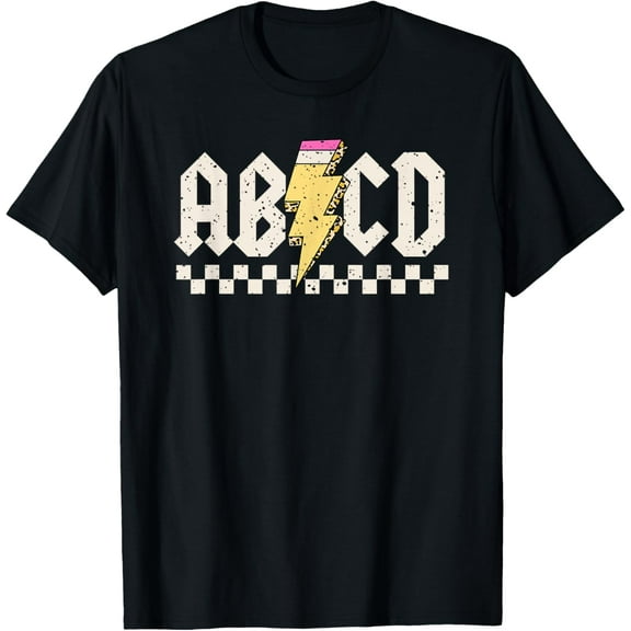 Boys Girls Teachers ABCD Rock Graphic back to School Class T-Shirt