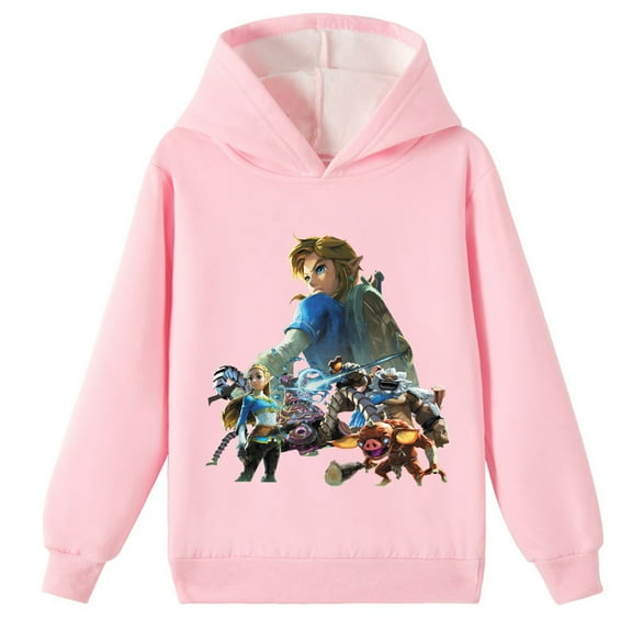 Boys Girls The Legend of Zelda Brushed Hoodies Loose Sweatshirts Graphic Print Winter Hooded Tops
