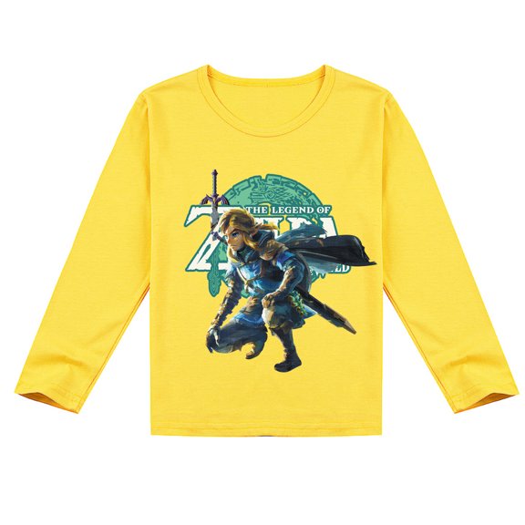 Boys Girls The Legend of Zelda Long Sleeve Cotton T-shirt with Attractive Print, Seasonal Essential