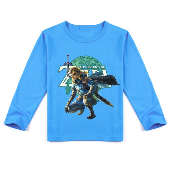 Boys Girls The Legend of Zelda Long Sleeve Cotton T-shirt with Attractive Print, Seasonal Essential