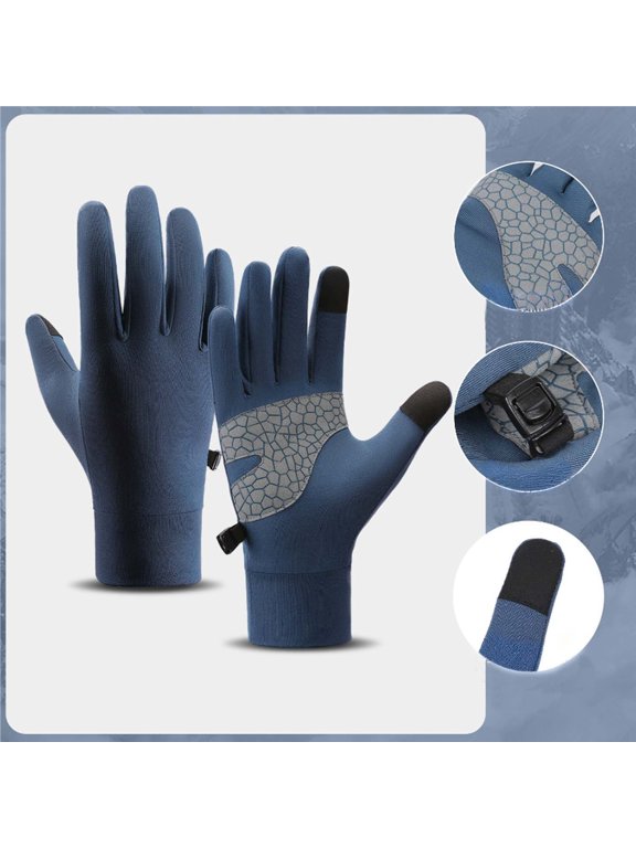 Boys Girls Thermal Sports Gloves Geometric Silicone Palm for Running Cycling Gym Activities Kids Toddler Mittens 8-12T