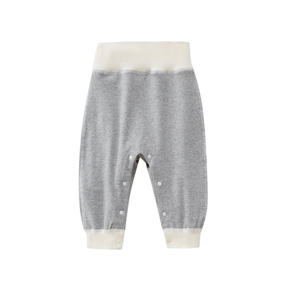 Boys Girls Thin Fleece Sweeatpants Pure Active Jogger Pants with Drawstring Baby High Waisted Pants Cotton Snap Button Protection Solid Color Pants
