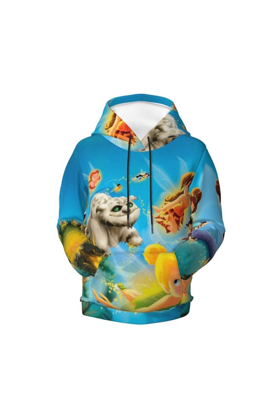 Boys Girls Tinker Bel Pullover Hoodies 3D Print Novelty Colorful Kids Hoodie Sweatshirts with Pocket