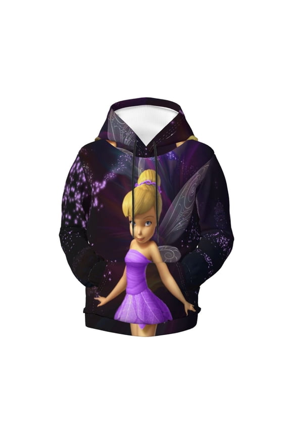 Boys Girls Tinker Bel Pullover Hoodies 3D Print Novelty Colorful Kids Hoodie Sweatshirts with Pocket