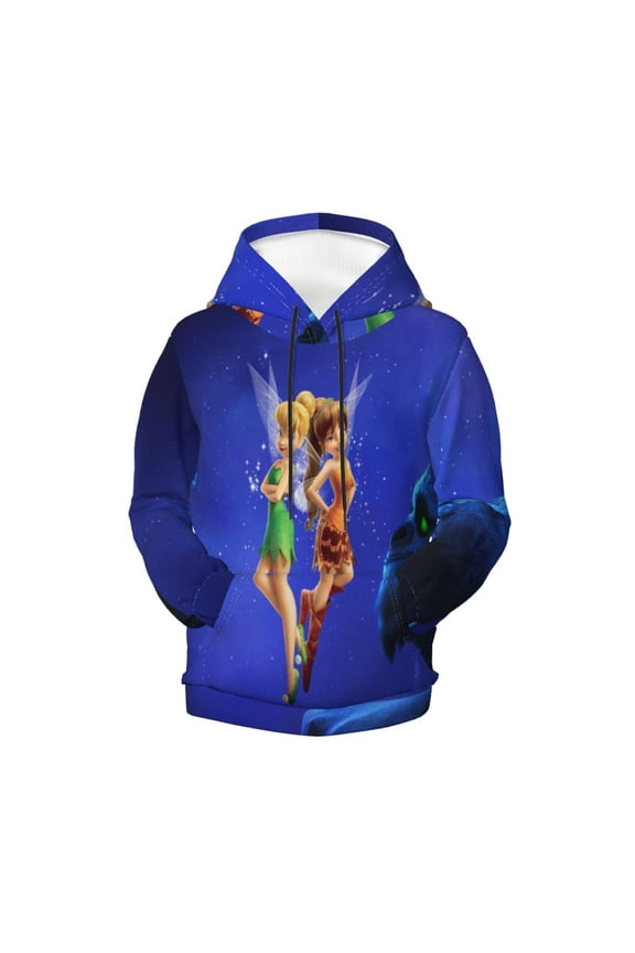 Boys Girls Tinker Bel Pullover Hoodies 3D Print Novelty Colorful Kids Hoodie Sweatshirts with Pocket