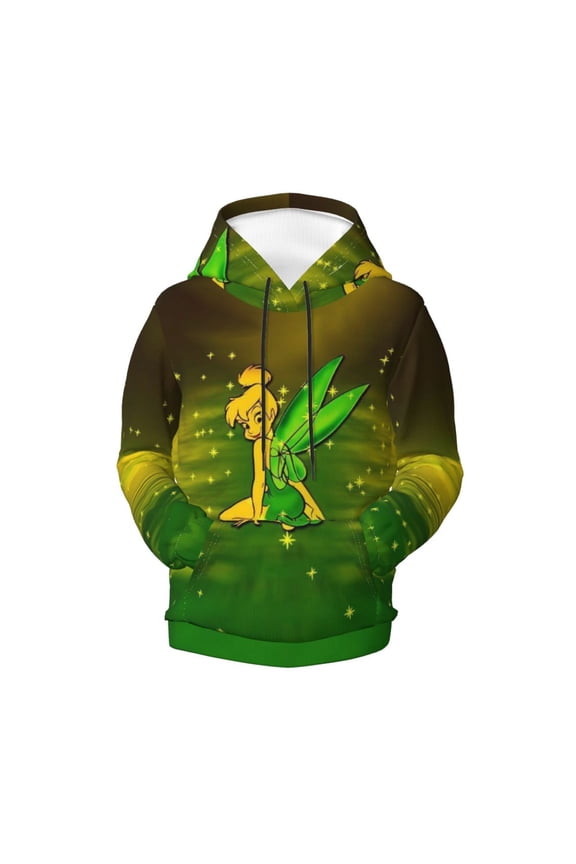 Boys Girls Tinker Bel Pullover Hoodies 3D Print Novelty Colorful Kids Hoodie Sweatshirts with Pocket